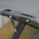 Letto Matrimoniale da Campeggio Pieghevole 194x127x46 cm in Metallo e Tessuto Oxford Grigio