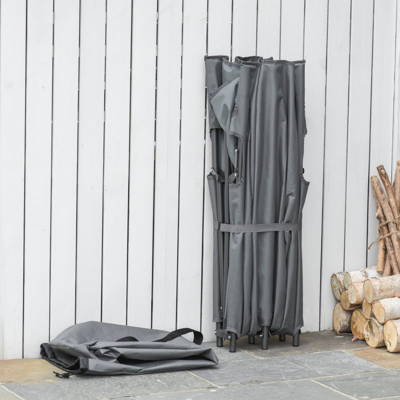 Letto Matrimoniale da Campeggio Pieghevole 194x127x46 cm in Metallo e Tessuto Oxford Grigio