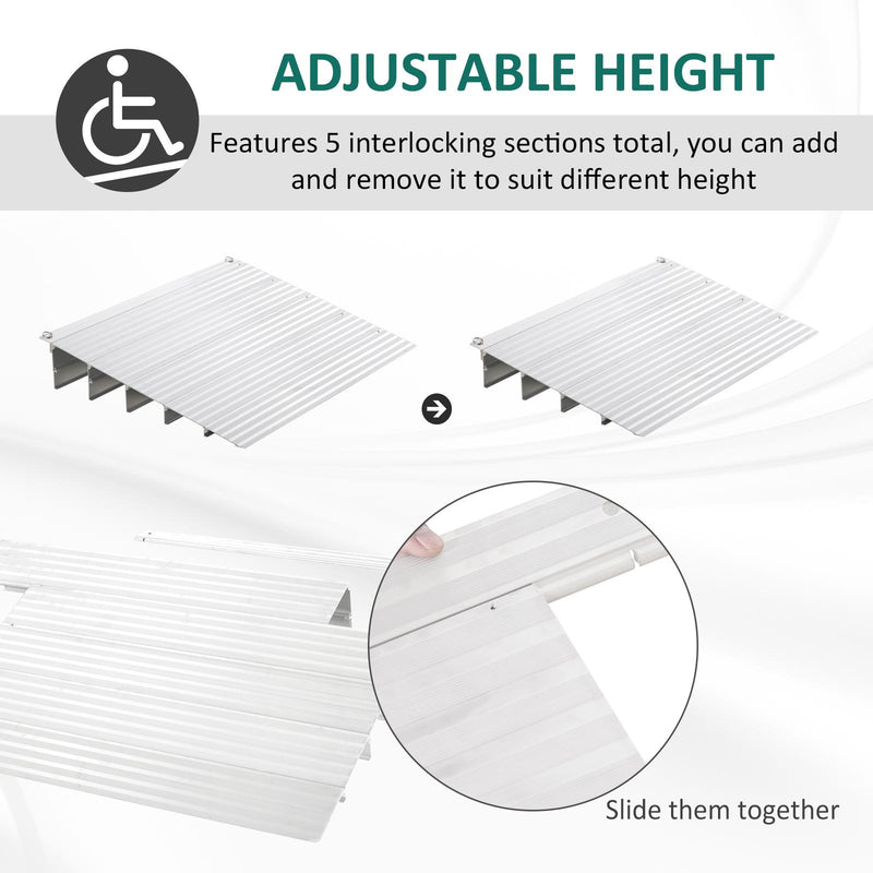 Rampa per Sedia a Rotelle H12,5 cm Max 318 Kg in Alluminio Antiscivolo