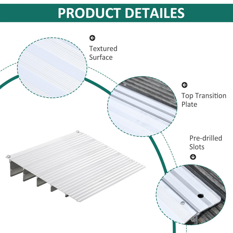Rampa per Sedia a Rotelle H12,5 cm Max 318 Kg in Alluminio Antiscivolo