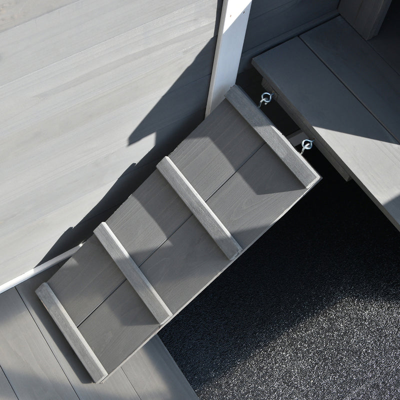 Conigliera da Esterno 2 Livelli 91,5x53,3x73 cm in Legno Grigio