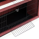 Conigliera da Esterno 136,4x50x93 cm in Legno Marrone e Bianco