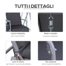 Dondolo 2 Posti da Giardino 175x112x165 cm con Tavolino Tessuto Oxford Grigio