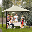 Gazebo da Giardino 3x3m in Metallo e Poliestere Bianco Crema