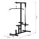 Stazione Fitness Pull Down Multifunzione con Panca e Cavo Regolabile in Acciaio Nero