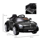 Macchina Elettrica per Bambini 12V con Licenza Mercedes GTR AMG Nera