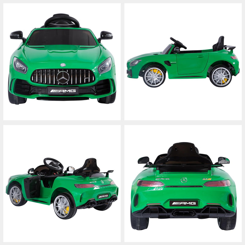 Macchina Elettrica per Bambini 12V con Licenza Mercedes GTR AMG Verde