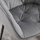 Set 2 Sedie Imbottite 59,5x55,5x83,5 cm in Velluto Grigie