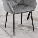 Set 2 Sedie Imbottite 59,5x55,5x83,5 cm in Velluto Grigie