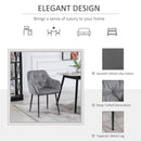 Set 2 Sedie Imbottite 59,5x55,5x83,5 cm in Velluto Grigie