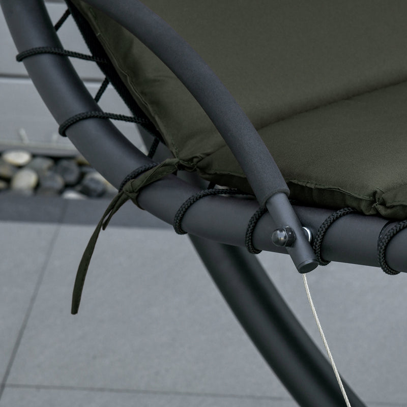 Sedia Dondolo Pensile Relax Chaise Longue con Tettuccio Grigio