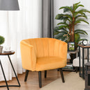 Poltrona Imbottita 79x66,5x79 cm in Tessuto Vellutato Giallo