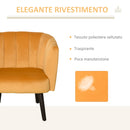 Poltrona Imbottita 79x66,5x79 cm in Tessuto Vellutato Giallo