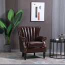 Poltrona Imbottita Vintage 73x76x89 cm in Similpelle Marrone