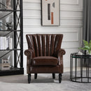 Poltrona Imbottita Vintage 73x76x89 cm in Similpelle Marrone