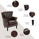 Poltrona Imbottita Vintage 73x76x89 cm in Similpelle Marrone