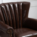 Poltrona Imbottita Vintage 73x76x89 cm in Similpelle Marrone