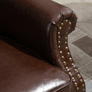 Poltrona Imbottita Vintage 73x76x89 cm in Similpelle Marrone