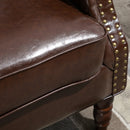 Poltrona Imbottita Vintage 73x76x89 cm in Similpelle Marrone