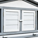 Conigliera da Esterno 225x70x100 cm in Legno Grigio e Bianco