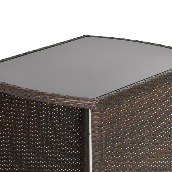 Set aus Couchtisch und 2 Gartenstühlen aus braunem Rattan online