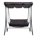 Dondolo 2 Posti da Giardino 160x117x173 cm in Acciaio e Poliestere Grigio