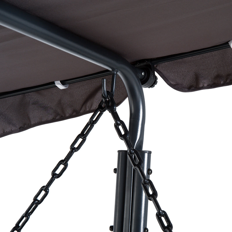 Dondolo 2 Posti da Giardino 160x117x173 cm in Acciaio e Poliestere Grigio