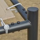 Pergola da Giardino 3x2,85m in Metallo e Poliestere Beige