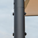 Pergola da Giardino 3x2,85m in Metallo e Poliestere Beige