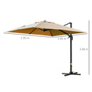 Ombrellone da Giardino Decentrato 3x3m in Alluminio e Poliestre Khaki