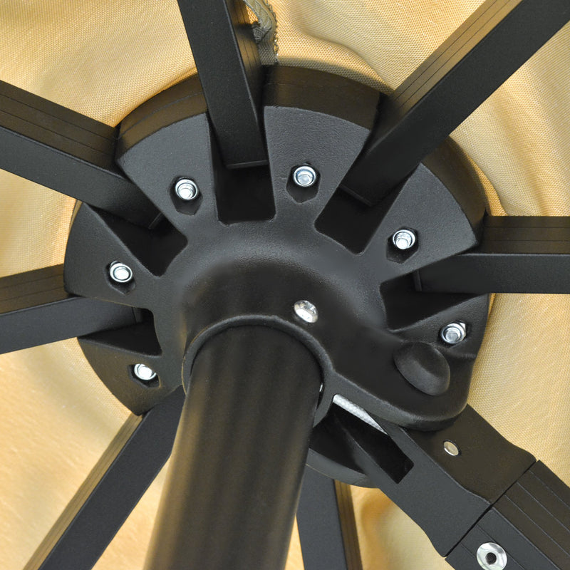 Ombrellone da Giardino Decentrato 3x3m in Alluminio e Poliestre Khaki