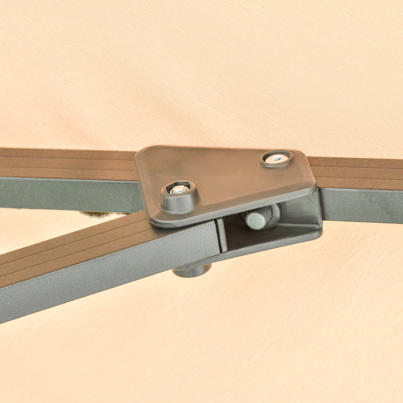 Ombrellone da Giardino Decentrato 3x3m in Alluminio e Poliestre Khaki