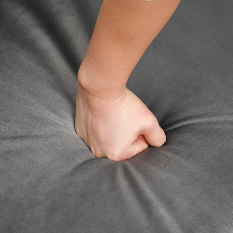 Divano 3 Posti 203x84x83 cm in Velluto Grigio Scuro