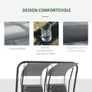 Dondolo 2 Posti Separati da Giardino 170x136x170 cm in Acciaio e Poliestere Grigio