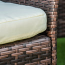 Set  Tavolo con 6 Sedie da Giardino in Rattan Marrone