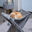 Tiragraffi per Gatti Pieghevole 54,5x32x65 cm con Casetta in Peluche  Grigio