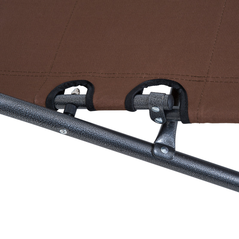 Sedia Sdraio Reclinabile Pieghevole in Metallo e Textilene Marrone