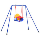 Altalena per Bambini da Giardino 140x110x120 cm Seggiolino con Cintura di Sicurezza Multicolor