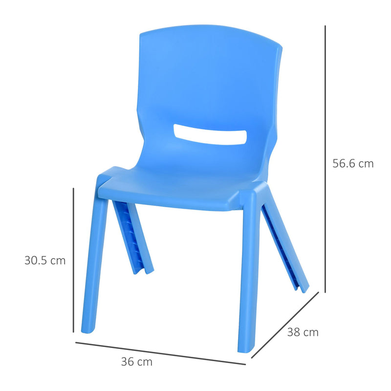 Set 4 Sedie per Bambini 36x38x56,5 cm Impilabili in Polipropilene