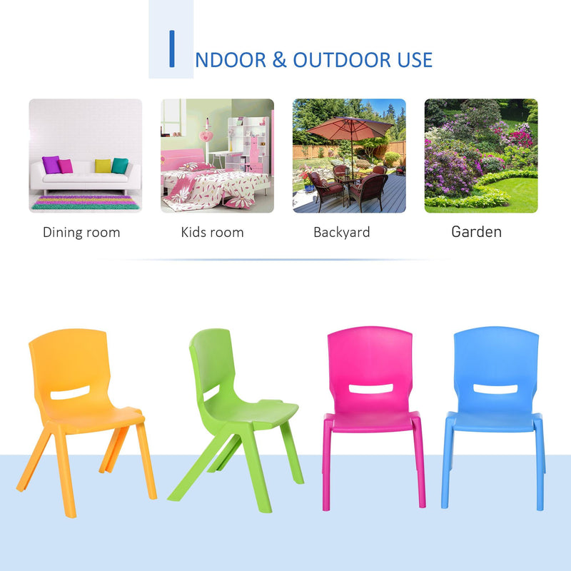 Set 4 Sedie per Bambini 36x38x56,5 cm Impilabili in Polipropilene