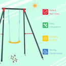 Altalena per Bambini da Giardino 155x160x180 cm in Metallo Verde