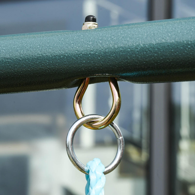 Altalena per Bambini da Giardino 155x160x180 cm in Metallo Verde