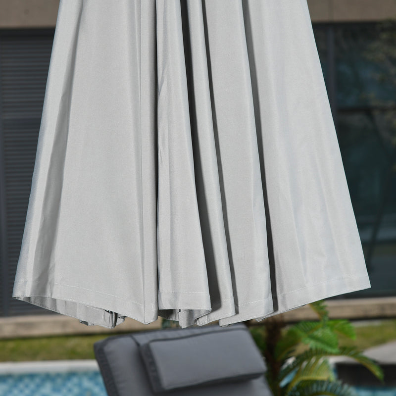 Ombrellone da Giardino Ø2,96m in Metallo e Poliestere Grigio