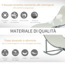 Set 2 Lettini Prendisole da Giardino 61x165x63 cm in Alluminio e Textilene Beige