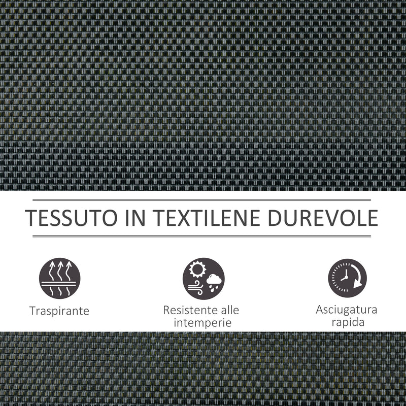 Dondolo 3 Posti da Giardino 151x75x85 cm in Metallo e Textilene Nero
