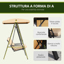 Dondolo 2 Posti da Giardino 138x106x174 cm in Acciaio e Poliestere Beige