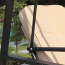 Dondolo 2 Posti da Giardino 138x106x174 cm in Acciaio e Poliestere Beige