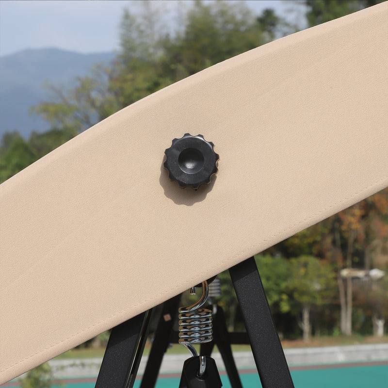 Dondolo 2 Posti da Giardino 138x106x174 cm in Acciaio e Poliestere Beige