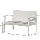 Divano 2 Posti da Giardino 120x63x77 cm in Rattan con Cuscini Bianco e Grigio