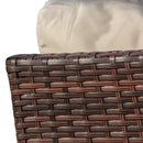 Divano 2 Posti da Giardino 120x63x77 cm in Rattan con Cuscini Marrone e Cachi
